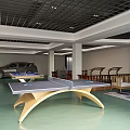Basement Garage Interior With Three Parked Cars Stone Walls Columns And Ceiling Lights
