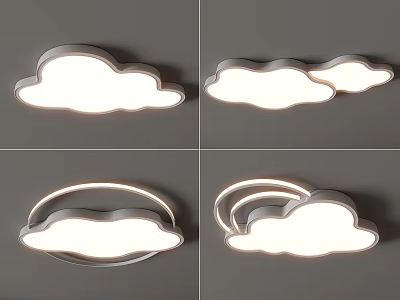 Cloud Shaped Ceiling Lights For Kids Room With Multiple Cloud Designs 3d model