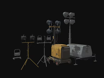LOWpoly searchlight construction lamp construction lamp 3d model