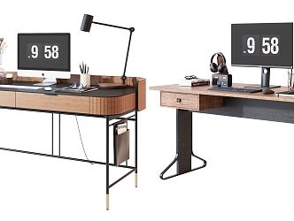 Modern desk combination 3d model