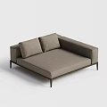 Modern Light Gray Upholstered Sofa Bed With Two Cushions And Dark Legs 3d model