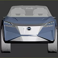 Blue Concept SUV Car with Streamlined Design Transparent Roof Large Wheels and Unique Front Grille
