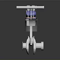Industrial Stainless Steel Valve With Handle And Pipe Connections