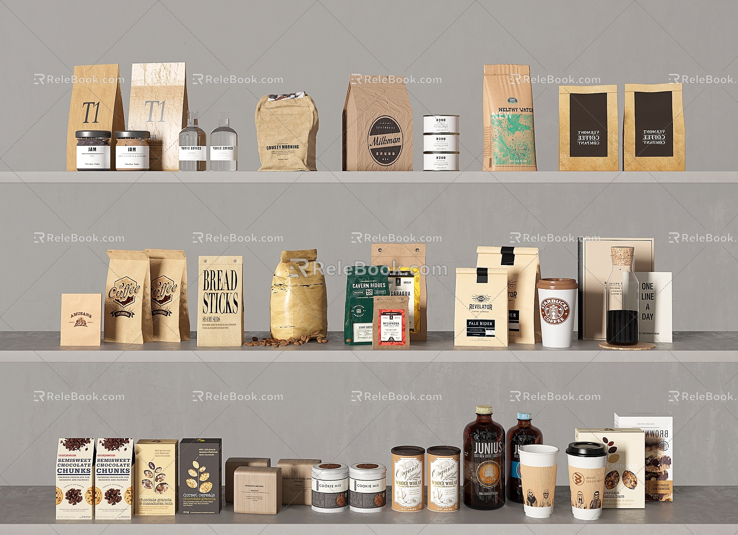 Modern Coffee Bag Coffee Bean Food Beverage Beverage Food Bag 3d model