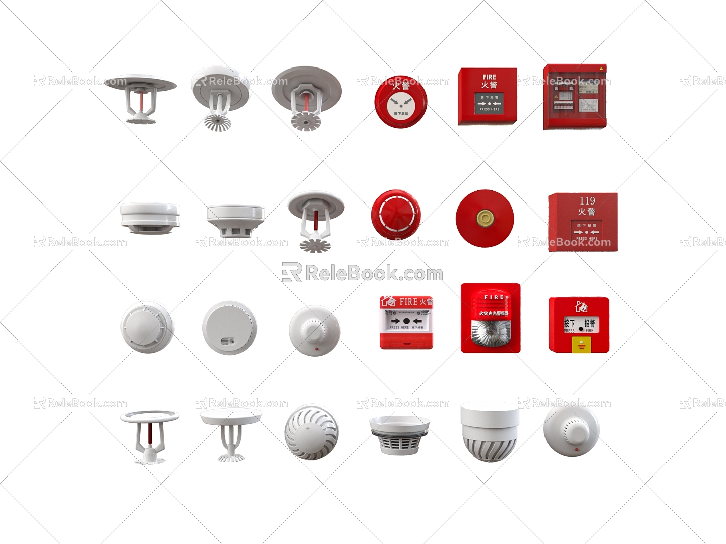 Sirens Emergency Alarm Smoke Alarm Monitor Fire Alarm 3d model