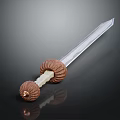 Traditional Sword With Transparent Blade And Brown Decorative Hilt White Grip