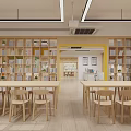 Bright Children's Activity Room With Wooden Shelves Green Wall And Tree Structure