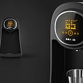 Modern Black Water Dispenser With Digital Display And Transparent Glass For Home Use