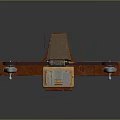 Vintage Edison Mechanical Device with Large Wooden Wheels and Metal Structure on Wooden Base