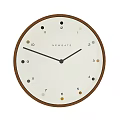 Newgate Wall Clock With Cream Dial Brown Wooden Frame Black Hands And Colored Dot Numbers