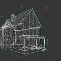 Two Story Detached House With Gray Siding Gabled Roof And Porch Railing