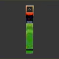 Colorful Building Block Toy Gun With Vibrant Red Green Blue Yellow Sections For Kids Play