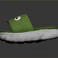 Comfortable Green Frog Design Slippers with White Soles and Red Inner Lining