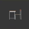 Wooden Classroom Desk And Chair With Metal Legs And Smooth Tabletop