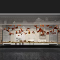 Cultural Center Interior Design Featuring Traditional Decorative Pieces And Exhibition Areas