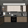 Modern Kitchen Interior Design With Wooden Cabinets Countertop And Stainless Steel Appliances