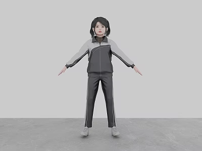 Student School Uniform Girl High School Student Animated Human Skeleton Junior High School Student Primary School Student Child 3d model