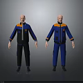 Blue Black Workwear Uniforms Featuring Orange Accents Long Sleeves And Functional Pockets