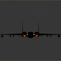 Aerospace Camouflage Fighter Jet With Glowing Thrusters And Underwing Missiles