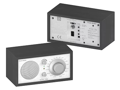 Retro Wooden Bluetooth Speaker with Knob Control USB Port and Aux Input for Home Audio 3d model