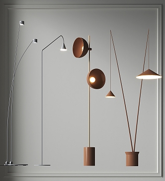 Modern Floor Lamp Combination Metal Floor Lamp Simple Floor Lamp Minimalist Fishing Lamp Type Floor Lamp 3d model