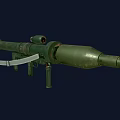 Olive Green Rocket Launcher With Scope And Shoulder Strap Military Weapon Design 3d model