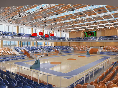 modern basketball hall basketball court 3d model