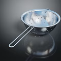 Stainless Steel Kitchen Colander With Long Handle For Food Draining