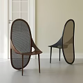 Modern Design Dining Chairs With Wooden Frames And Mesh Structure In Minimalist Interior