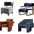 Modern Leisure Chairs With Soft Fabric Seats Wooden Frames And Various Color Options