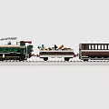 Lego toy train high speed rail EMU platform rail track winter 3d model