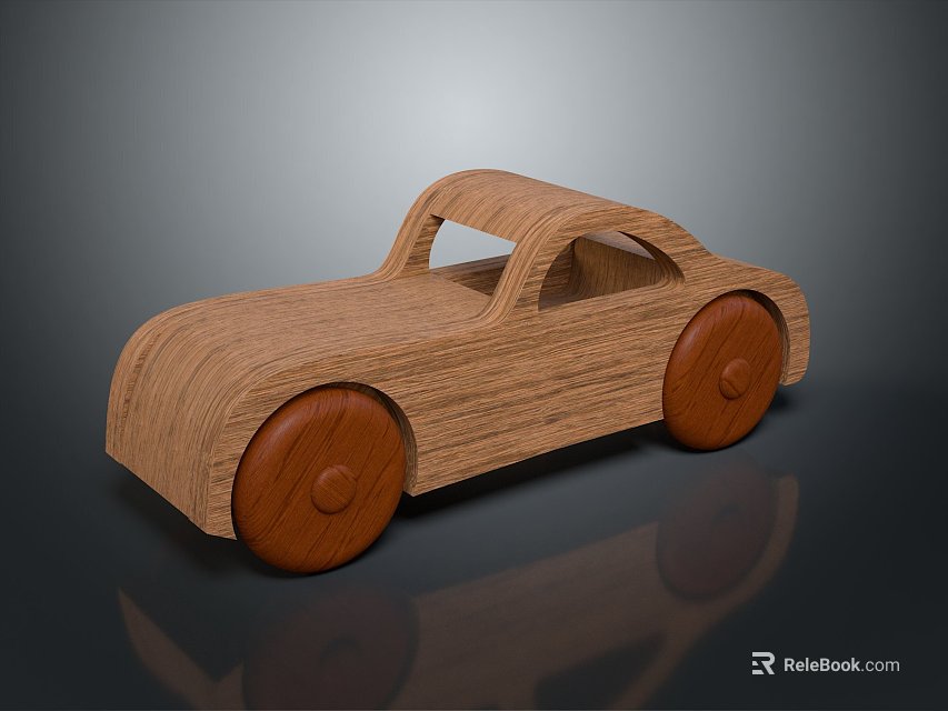 Wooden Electric Toy Car With Classic Design And Smooth Rolling Wheels 3d model 