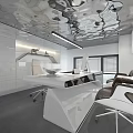 Perspective of Yuehuanhui Architecture in Modern Public Office Area 3d model