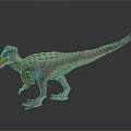 Detailed Colorful Dinosaur Model Featuring Red Yellow Spots and Standing Stance