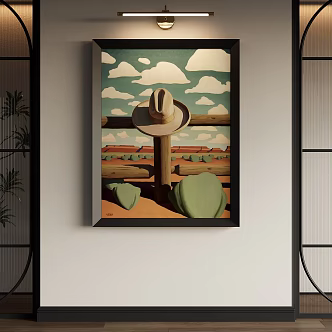 Middle Ancient Style Decorative Painting 3d model