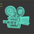 Vintage Electronic Film Camera Featuring Dual Reels And Classic Mechanical Design