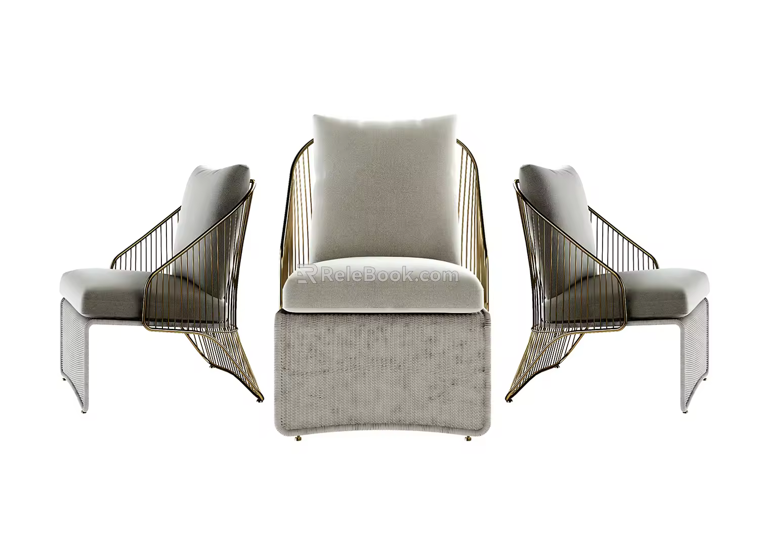 Light Luxury Single Sofa 3d model