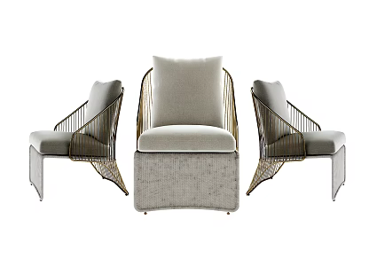 Light Luxury Single Sofa 3d model