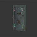 Green Metal Door With Multiple Bolts And Red Rust Spots Industrial Secure Design