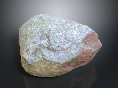 Natural Stone With Rough Surface Texture And Multicolored Hues In Organic Form 3d model