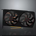High Performance Electronic Graphics Card With Dual Fans Black Design And Red Accents