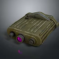 Green Device With Purple Lens Metallic Knobs And Striped Surface 3d model