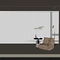 Modern Vertical Curtains in Minimalist Interior Design with Cozy Seating and Warm Atmosphere