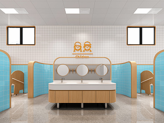 Modern Toilet Kindergarten Toilet 3d model