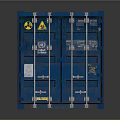 Blue United Nations Cargo Container With Metal Doors And Official Logo