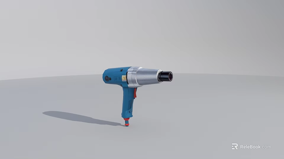 Industrial Electric Impact Wrench Tool Blue Silver High Performance Mechanical Equipment 3d model 