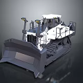 Modern Heavy Duty Tracked Bulldozer With Front Blade And Operator Cab 3d model