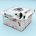 White Booth With Panda Doll And Xiaoyou Youxuan Sign Fresh Produce Crates