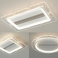 Modern Square And Round Ceiling Light With Decorative Dots And White Lighting 3d model