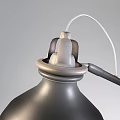 Modern Black Desk Lamp With Metal Arm Brass Details And Round Base